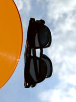 Load image into Gallery viewer, Black Frame Sunglasses with Metal Detail & Black Lenses – Luxe Artefatto