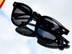 Load image into Gallery viewer, Black Frame Sunglasses with Metal Detail & Black Lenses – Luxe Artefatto