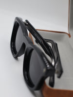 Load image into Gallery viewer, Black & Metal Frame Sunglasses with Polarized Black Lenses – Luxe Artefatto