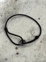 Load image into Gallery viewer, Lucky Beaded Adjustable Ring – Sleek Stainless Steel in Black