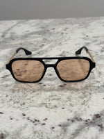 Load image into Gallery viewer, Black & Gold Frame Sunglasses with Yellow Lenses – Bold & Luxurious