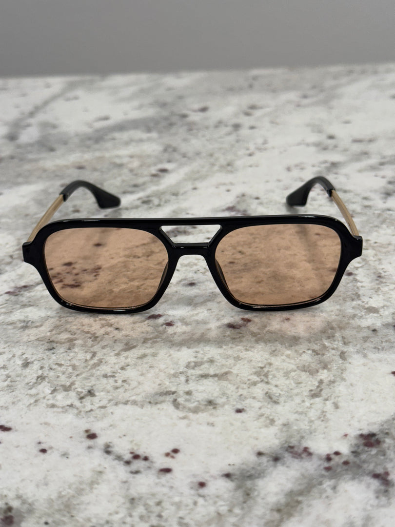 Black & Gold Frame Sunglasses with Yellow Lenses – Bold & Luxurious
