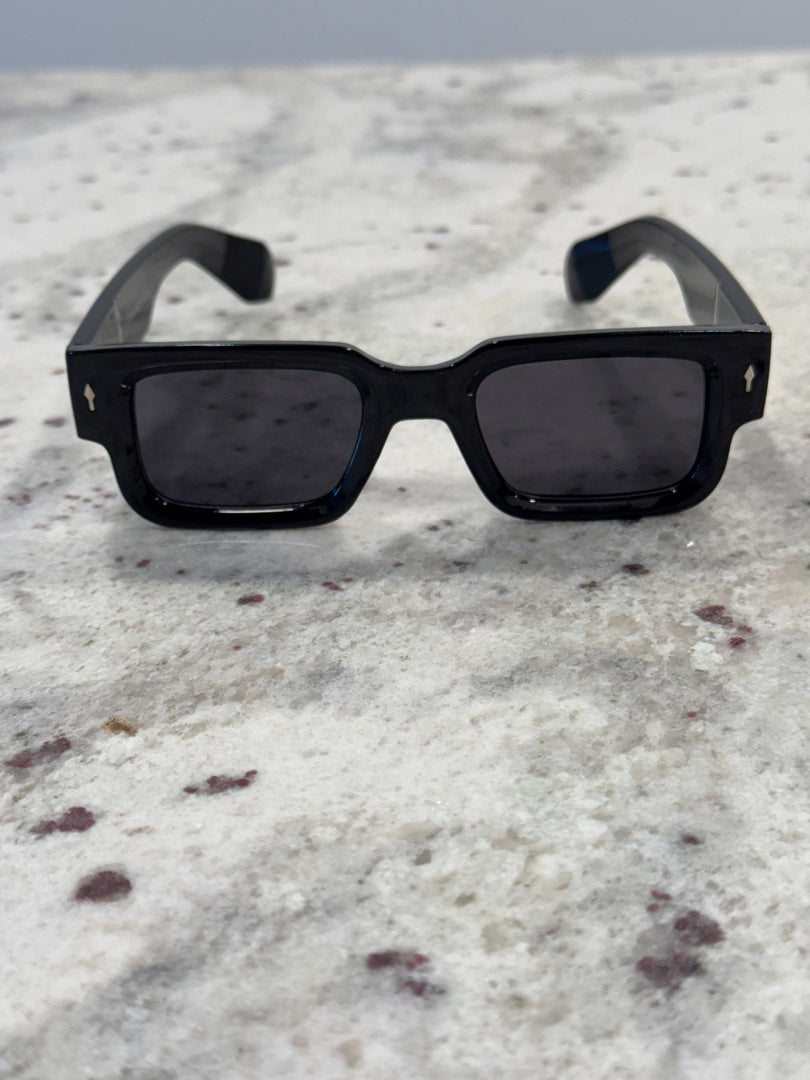 Deep Black Frame Sunglasses with Black Lenses – Bold & Timeless