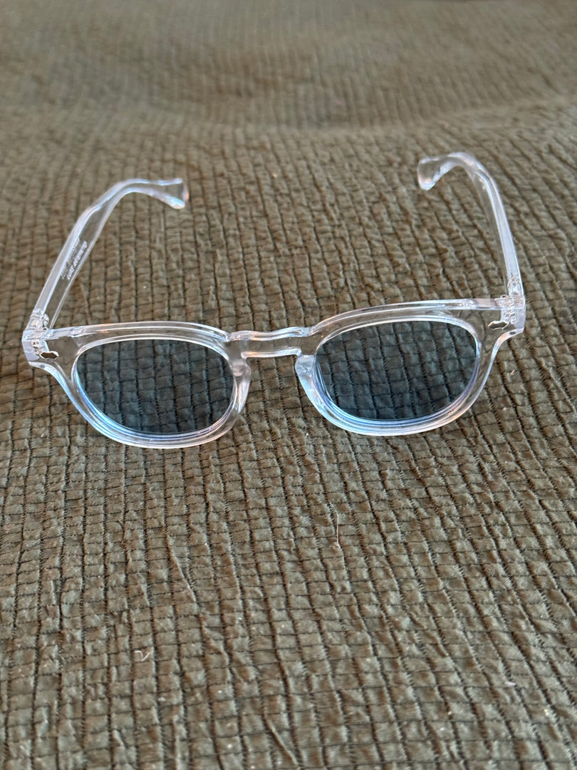 Crystal Frame Sunglasses with Blue Lenses – Luxe Artefatto