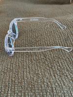 Load image into Gallery viewer, Crystal Frame Sunglasses with Blue Lenses – Luxe Artefatto