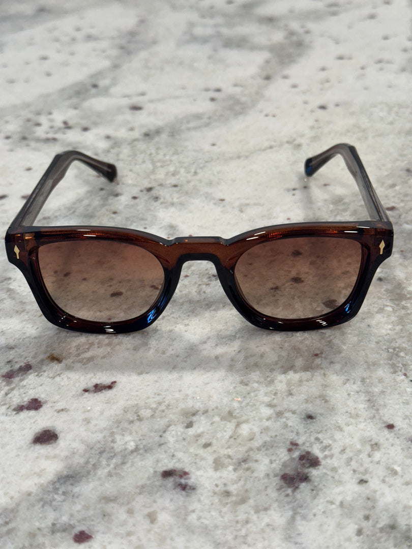 Deep Caramel & Metal Frame Sunglasses with Polarized Brown Gradient Lenses – Luxe Artefatto