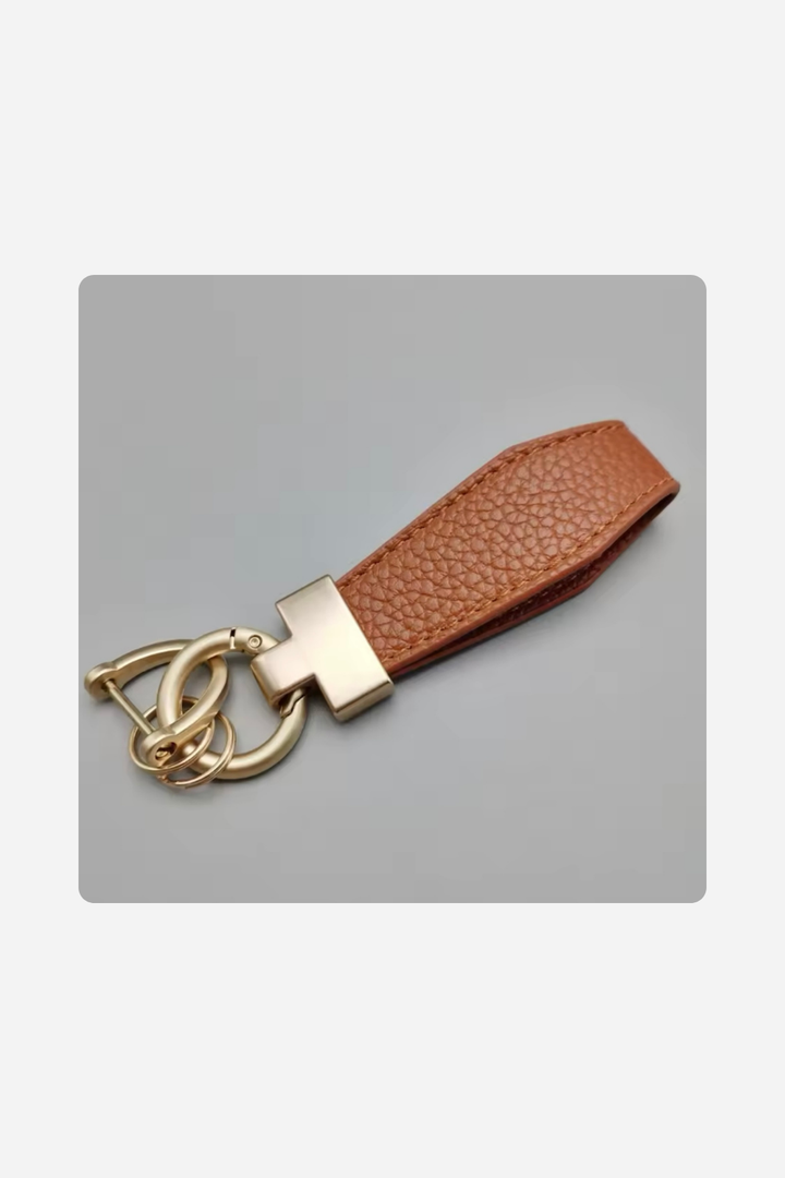 Luxury Faux Leather Keychain – Timeless Elegance in Every Detail