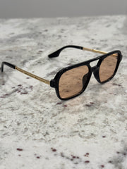 Black & Gold Frame Sunglasses with Yellow Lenses – Bold & Luxurious