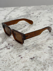 Modern Square Brown Frame Sunglasses with Brown Lenses – Timeless Elegance